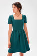 Emerald green Square Collar Dress