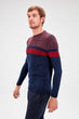 Navy Blue Men Panelled Sweatshirt