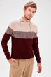 Burgundy Men 'S Funnel Collar Sweater