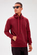 Red Men 'S Funnel Collar Long Sleeve Kangaroo Pocket New Sweatshirt