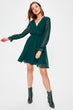 Emerald green Belted Dress