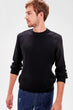Navy Blue Men Textured Sweater