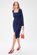 Navy Blue Flounces Dress