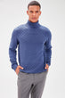 Indigo Male Turtleneck Textured Sweater