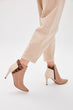 Beige Snake Detailed Woman Boots