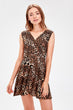 Black Leopard print Double Breasted Knitted Dress