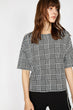 Women Black Plaid T-Shirt