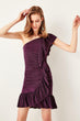 Purple Flywheel Detail Dress