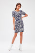 Navy Blue Pattern Knitted Dress