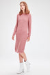 Color Rose Mesh Pattern Sweater Dress