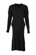 WOMEN-Black Collar Sweater Dress