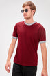Burgundy Men 'S Short Sleeve Cycling Neck T Shirt