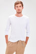 White Men Cycling Collar Long Sleeve Basıc New T-shirt