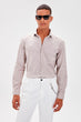 Beige New Men 'S Shirt Collar Extra Slim Fit Shirt