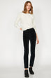 Women Black Normal Waist Narrow Cut Velvet Pants
