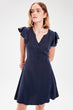 Navy Blue Button Dress