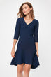 Navy Blue Flounces Dress