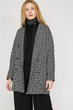 Women Black Classic Collar Button Detail Pocket Detail Coat