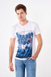 White Men Printed New T-shirt