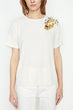Women White Sequins Detail T-Shirt