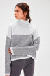 Gray Herringbone Pattern Knitwear Sweater