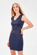 Navy Blue Jacquard Dress