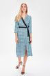 Blue Print Belted Dress