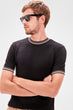 Black Men 'S Cycling Neck Textured Sweater T Shirt