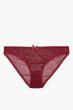 "Women Burgundy Lace Detail Panties "