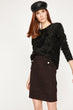 Women Burgundy Pearl Detailed Skirt 9KAK73986GK