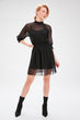 Black Gauze Knitted Dress