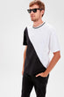 Black Male Asymmetrical Panelled T-Shirts