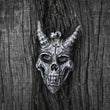 Gothic Devil Cross Stainless Steel Skull Pendant Necklace Biker Style Jewelry
