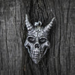 Gothic Devil Cross Stainless Steel Skull Pendant Necklace Biker Style Jewelry