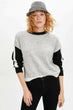 Patchwork O-neck Leisure Long Sleeve Women Pullover