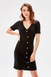 Black Mussel Shell Knit Dress