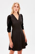 Black Velvet Sleeves Dress