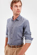Navy Blue Male Pockets Slim Fit Shirt New