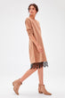 Camel Lace Detail Sweater Dress