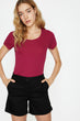 Women Burgundy T-Shirt