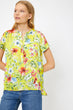 Women Yellow Print Blouse