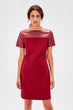 Burgundy Collar Detail Dress