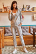 Women Gray Stripe Bottom Top Suit