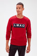 Burgundy New Men 'S Printed Bike Collar Sweatshirt