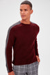 Burgundy Men 'S half turtleneck Handle Stripe Knitwear Sweater