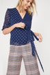 Women Navy Blue Print Blouse