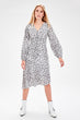 Raw White Leopard Pattern Dress