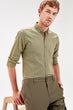 Khaki Male Slim Fit Shirt New