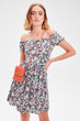 Multicolour Flower Patterned Knitted Dress