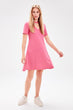 Fuchsia Choker Collar Knitted Dress